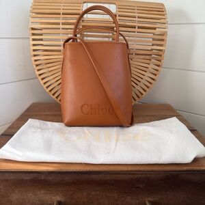 Chloe micro sense bag in caramel